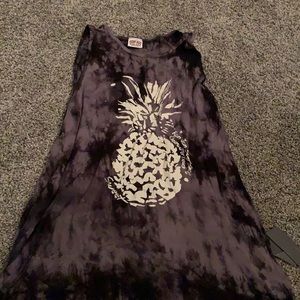 Ron Jon black tie die pineapple tank top
